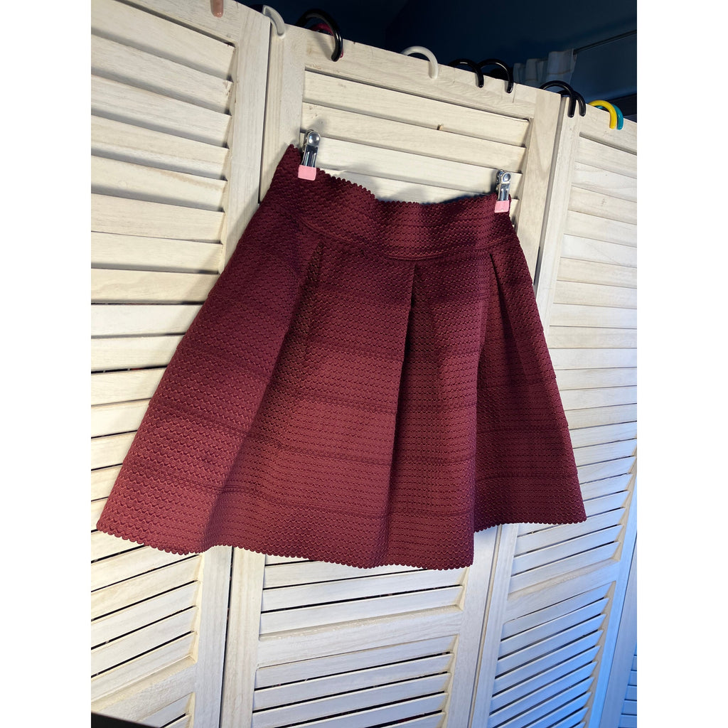 Womens Eyeshadow Maroon Banded Skirt Size L