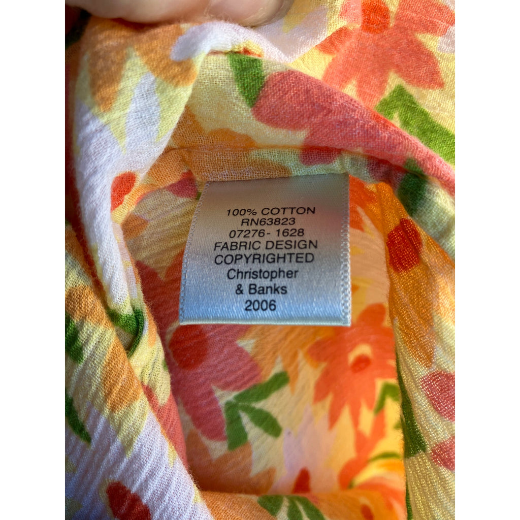 Christopher & Banks Floral Button up Blouse Size L