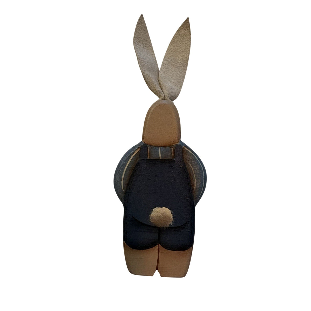 Denise H. Bunn 1988 Signed Hand Painted Wood Bunny/Rabbit Figurines Pair, 2 Pack