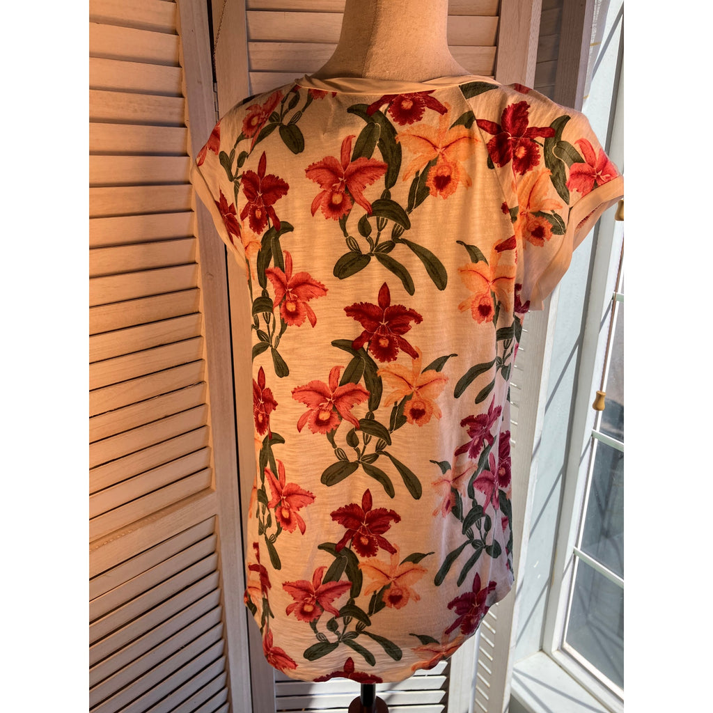 Lucky Brand Satin trim T-shirt Size Small