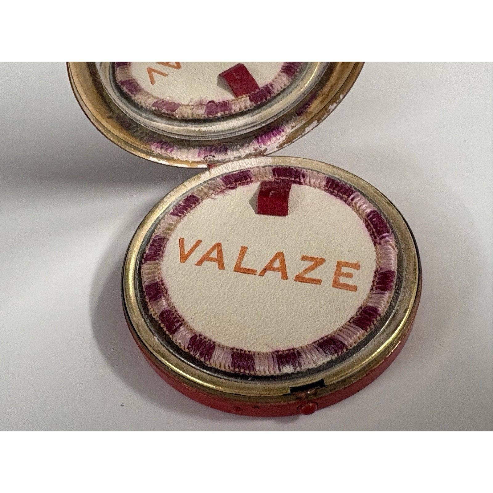 Helena Rubenstein Valaze Red Cosmetic Powder Compact w/ Mirror and original puff