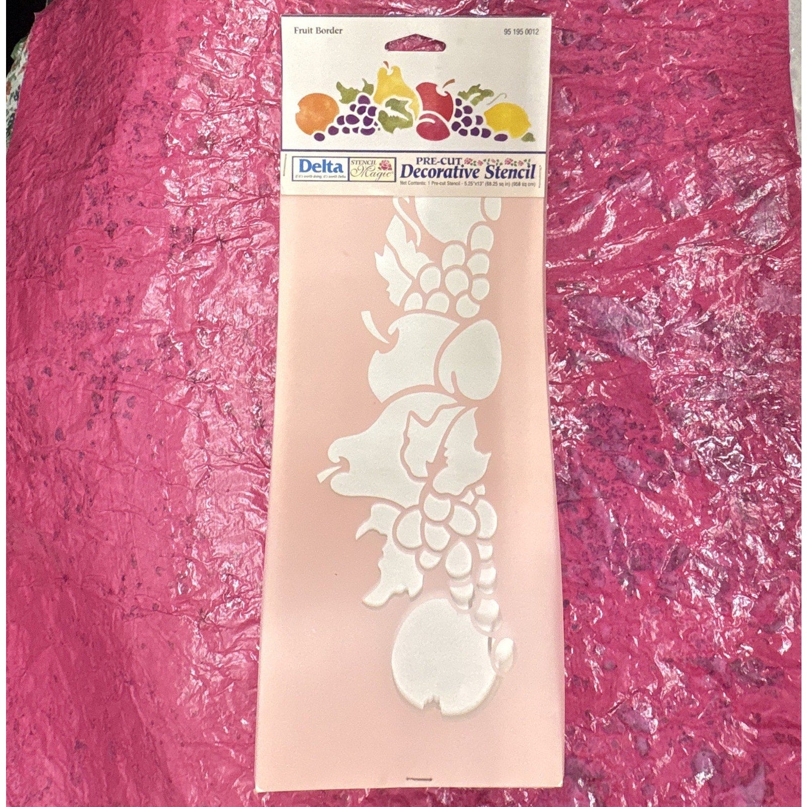 Unused Vintage Delta Stencil Magic Pre-Cut Decorative Fruit Border Stencil