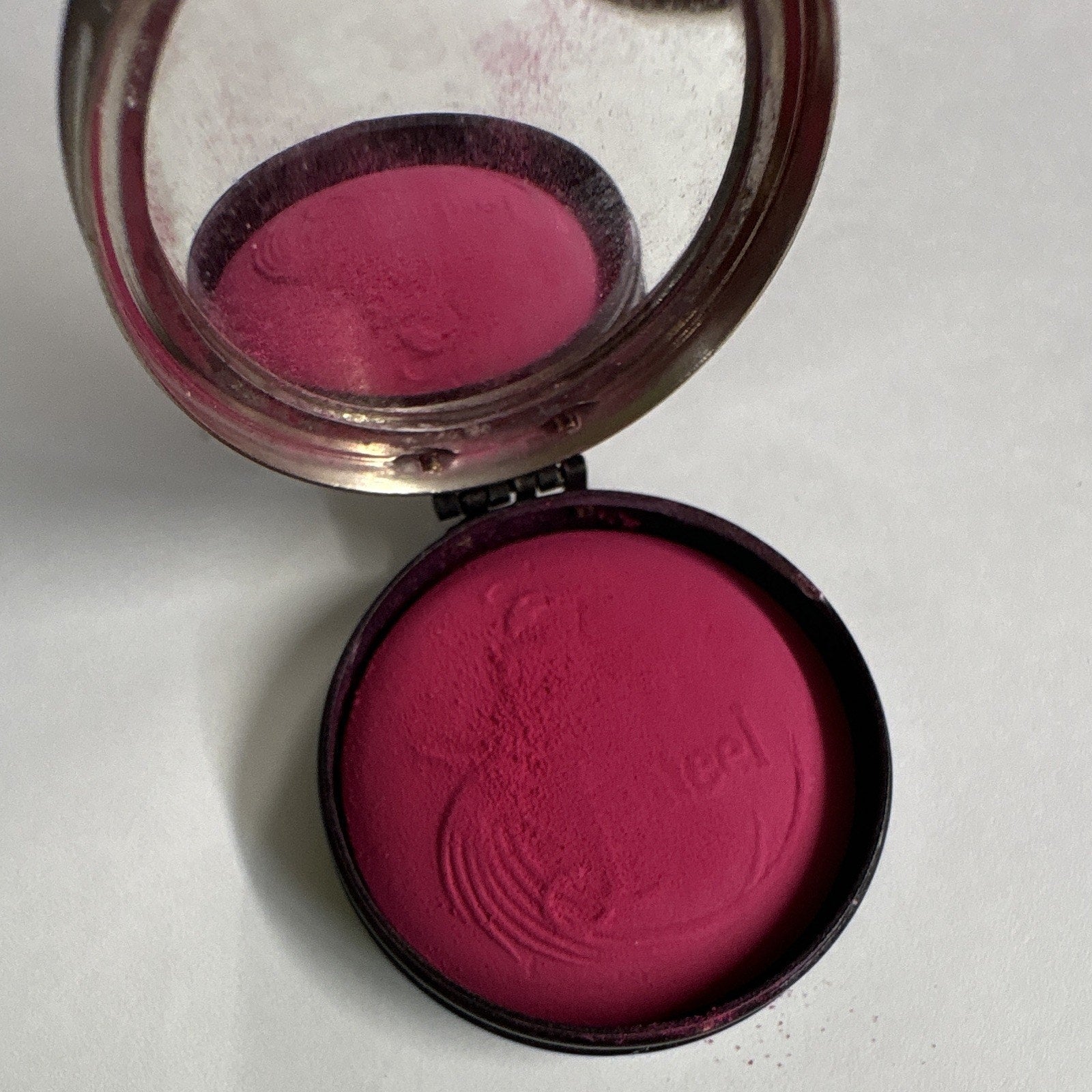 Vintage Jonteel Rouge Pressed Powder Blush Single - Vivid Pink Shade with Refill