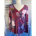 LulaRoe Floral and lemon Waffle Henley Size S