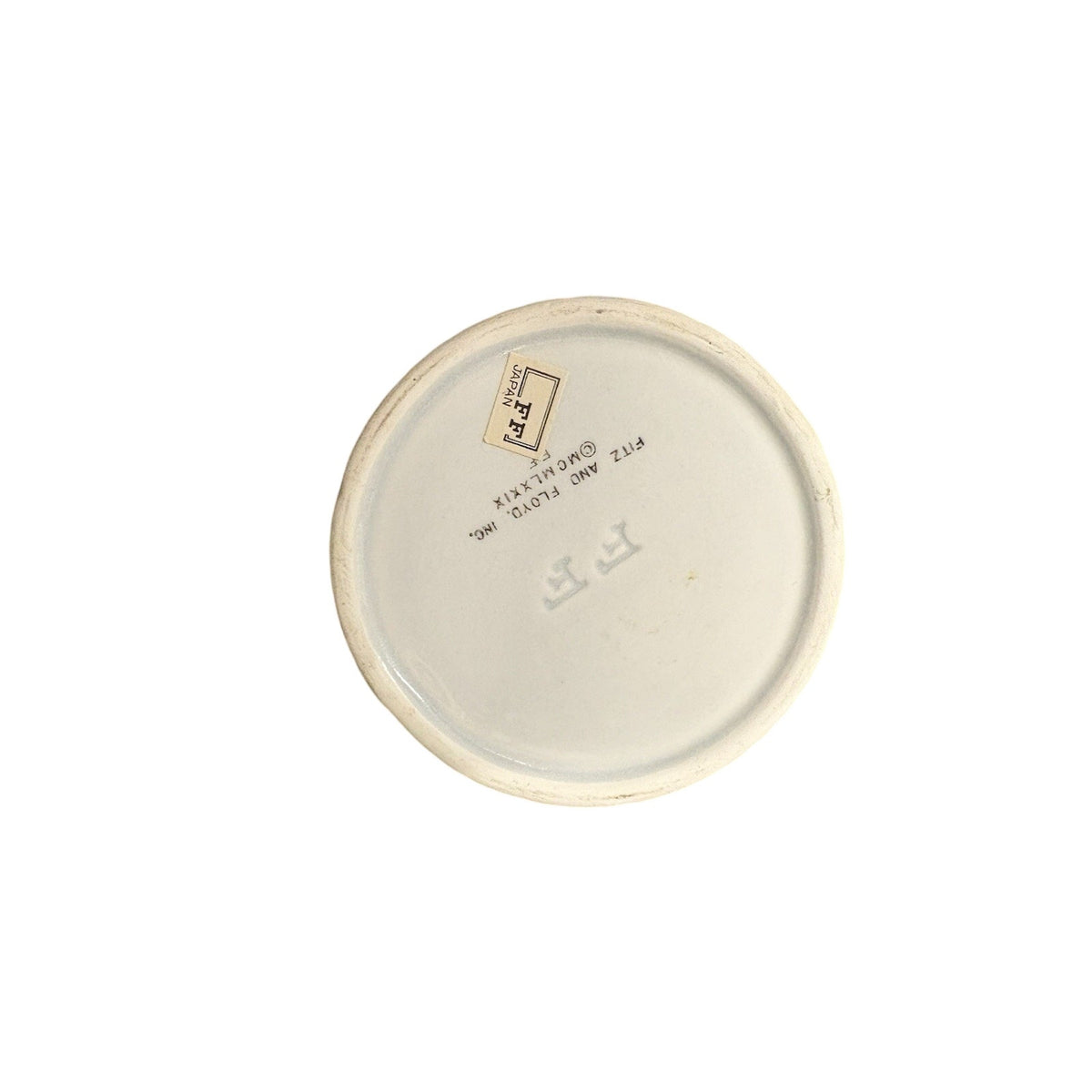 Fitz and Floyd Round Ceramic Trinket Box, White/Yellow, Removable Lid