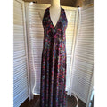 Evolve Women’s L/XL Multicolor Abstract Halter V-Neck Backless Maxi Dress
