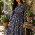 Floral maxi dress with long
