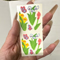 Sandylion Flower & Butterfly Stickers, Flocked Scrapbooking Sticker Sheet