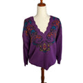 Vintage Norton McNaughton Purple Paisley V Neck Sweater