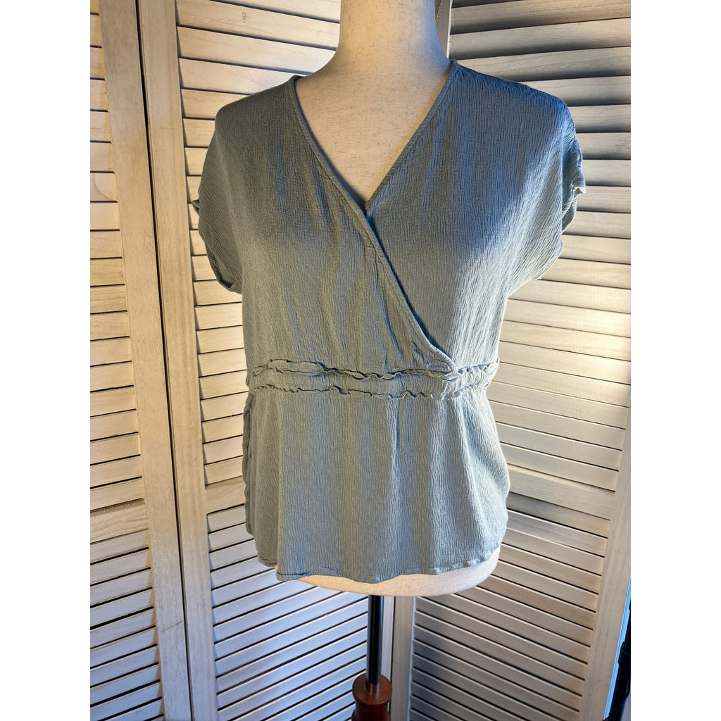 Susan Betro Womens Blouse in Sage Size L