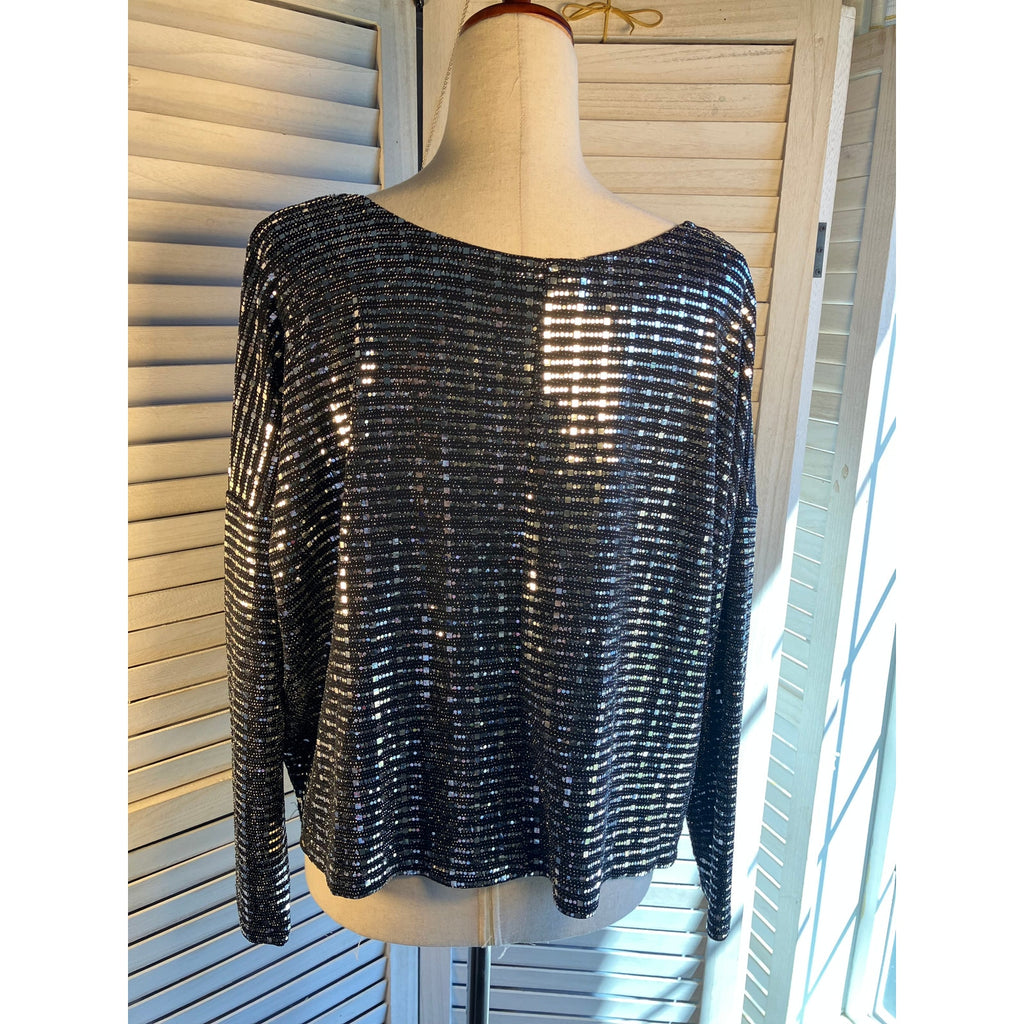 ISLE Metallic mirrored Dress Shirt 3/4 length sleeve