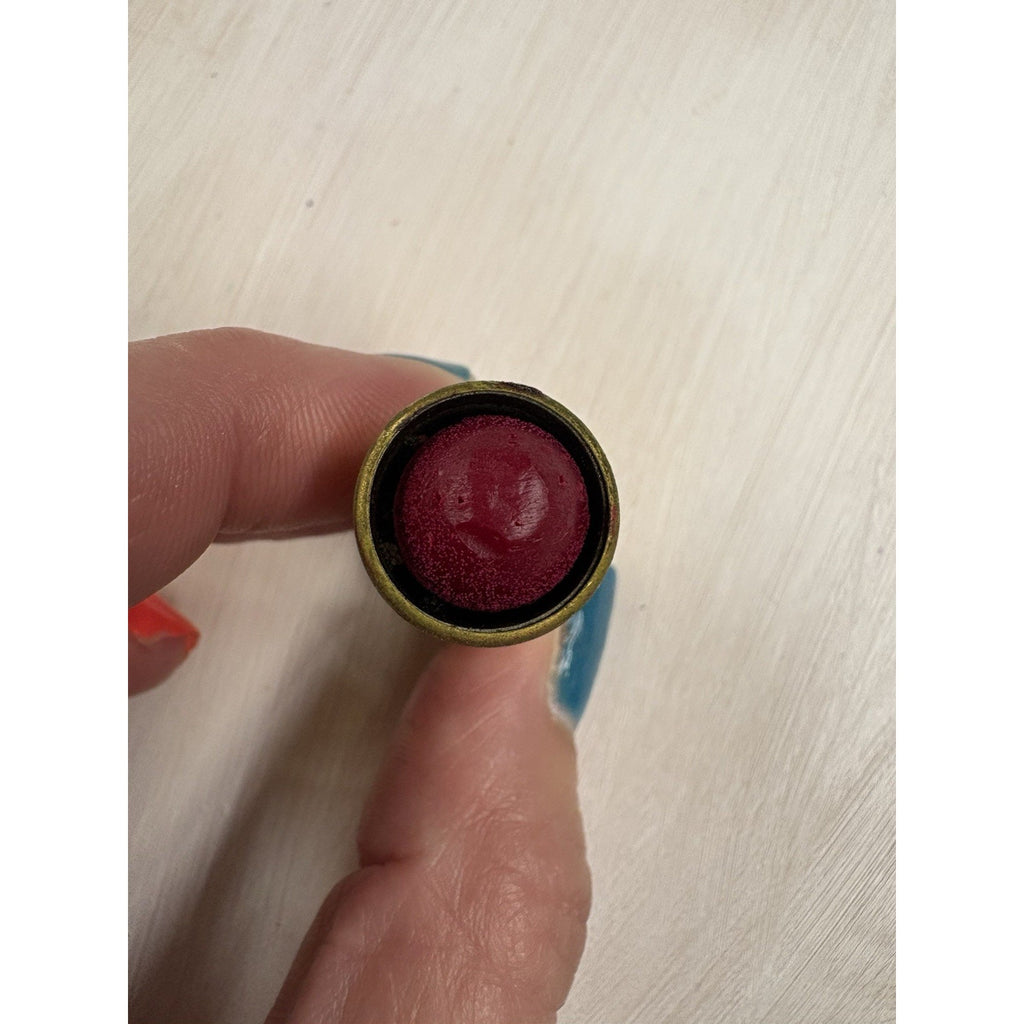 Vintage FLORESS Twilight Fuchsia Lipstick Gold Tone Metal Tube Rare Cosmetic