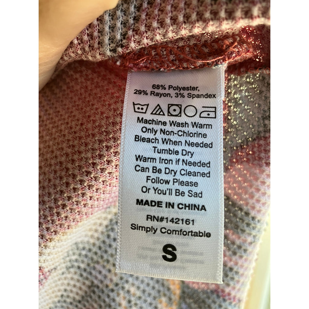 LulaRoe Floral and lemon Waffle Henley Size S
