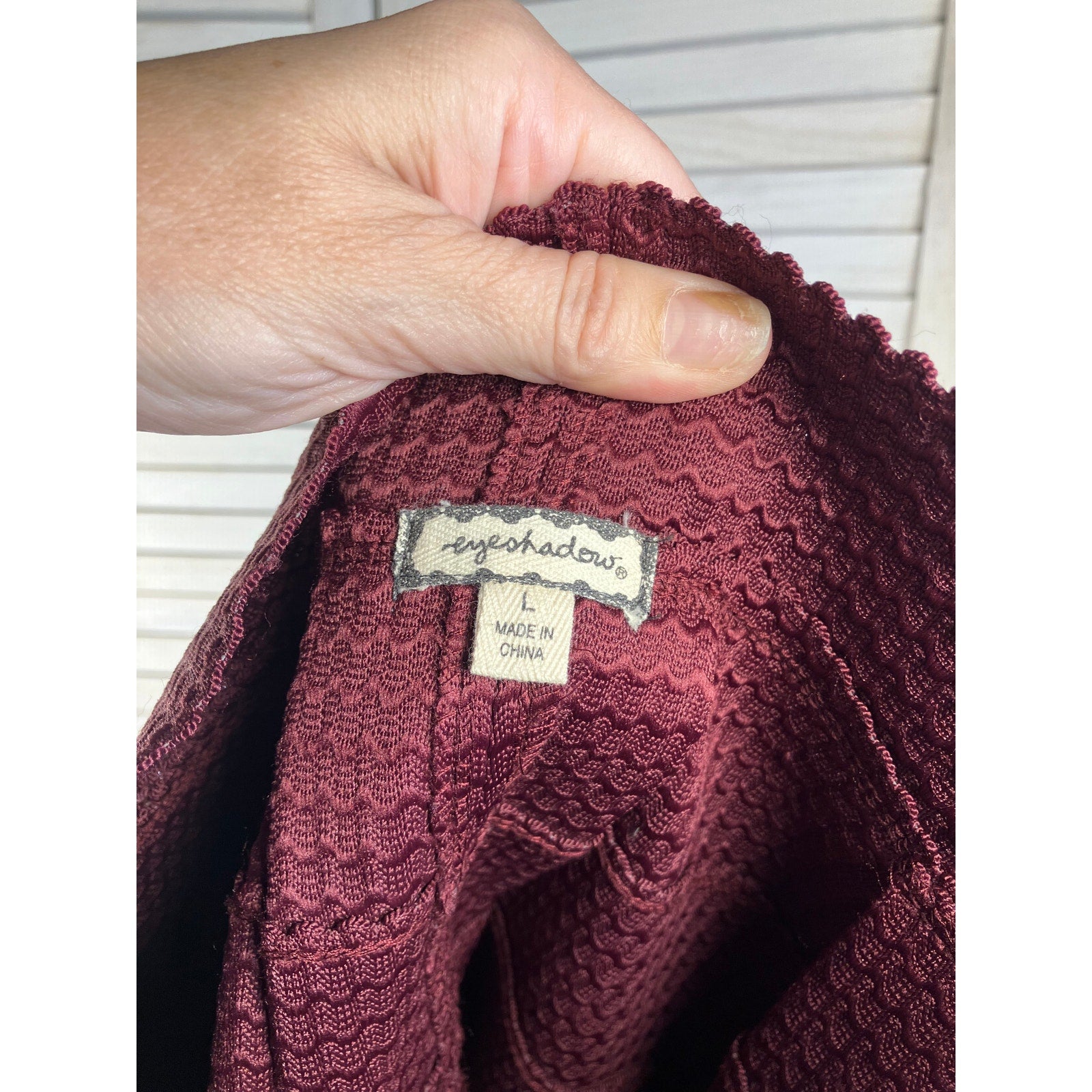 Womens Eyeshadow Maroon Banded Skirt Size L