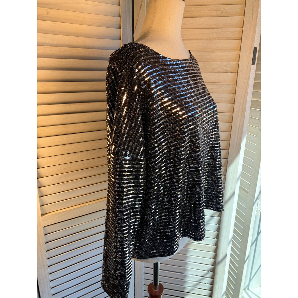 ISLE Metallic mirrored Dress Shirt 3/4 length sleeve