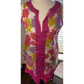 J.CREW Floral Sleeveless Tunic Blouse Pink Ruffle Hem 100% Cotton XS