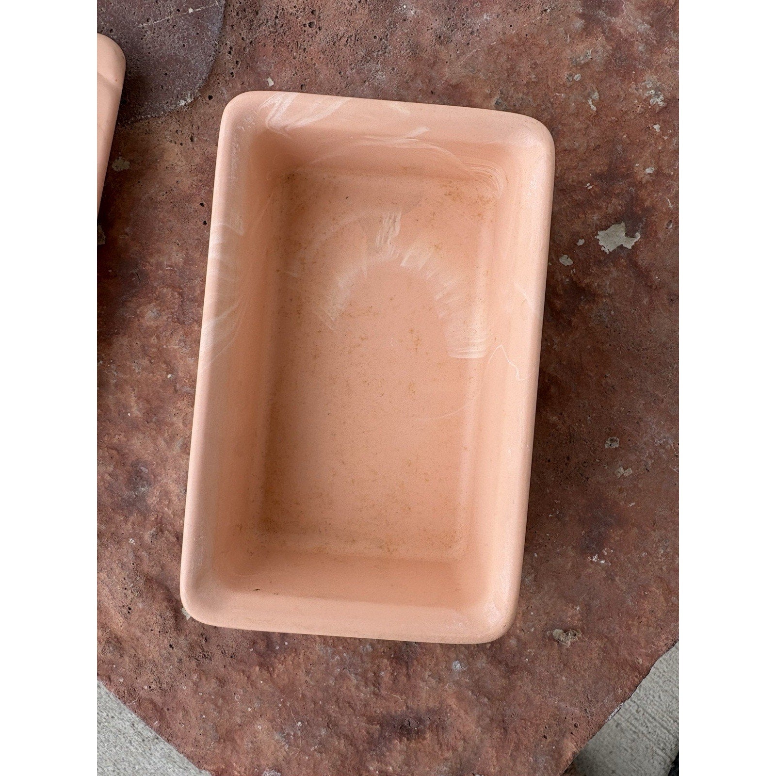 Vintage Dina Terracotta Trinket Box w/ Seashell Lid, Pink Seashell & Rope Lidded