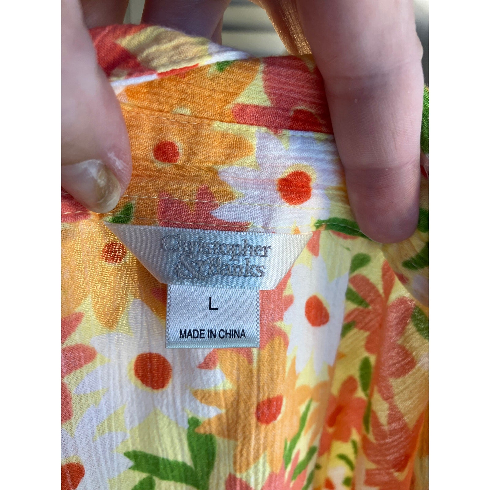 Christopher & Banks Floral Button up Blouse Size L