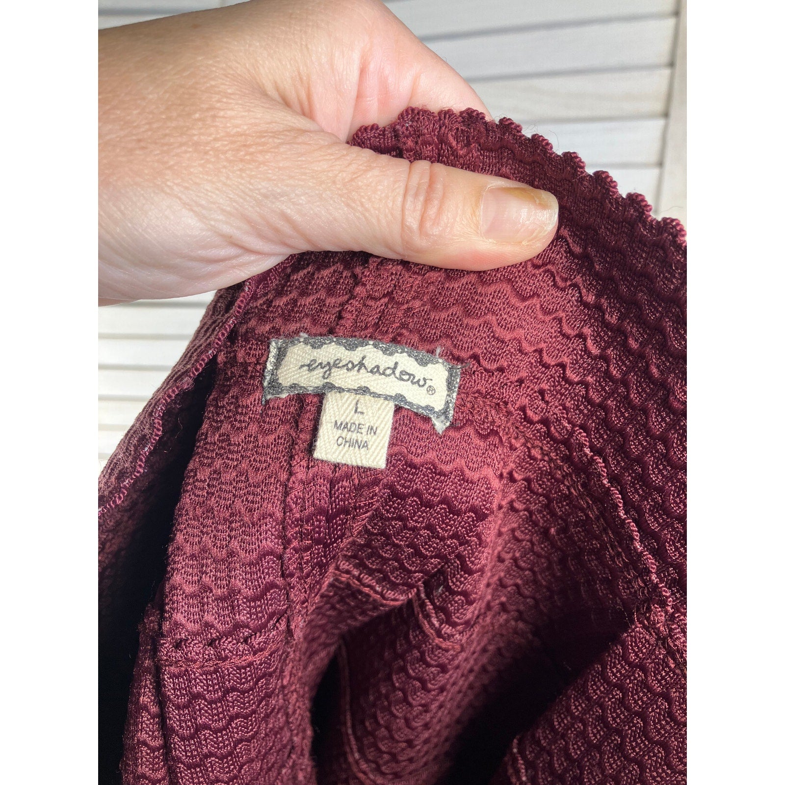 Womens Eyeshadow Maroon Banded Skirt Size L