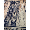 Vintage Navy and Cream Coastal Scene Woven Throw