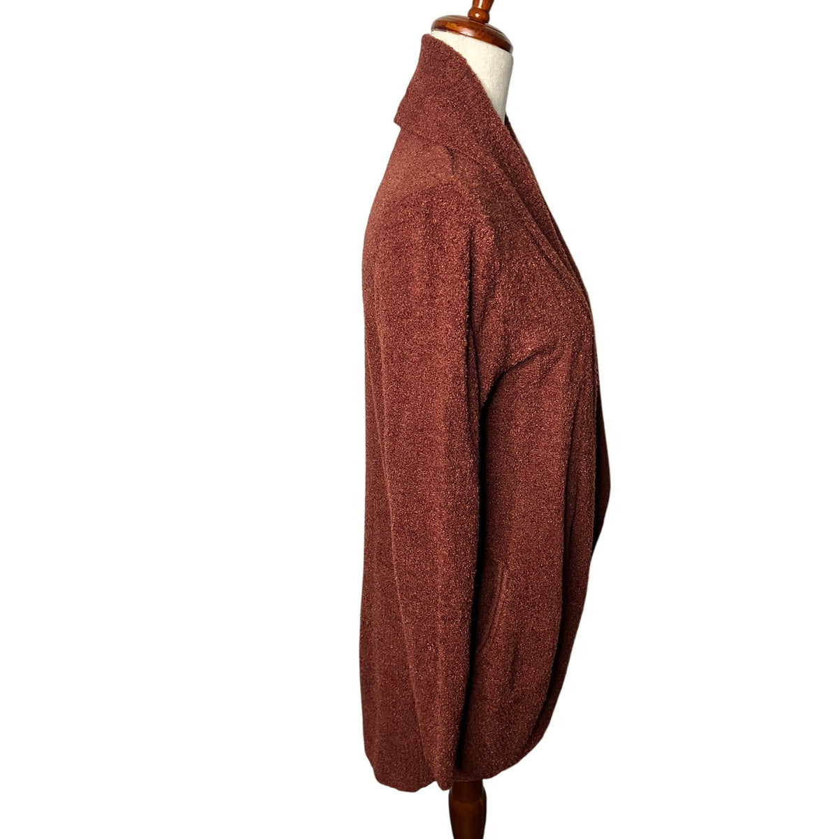 Max & Mia Women’s Medium Rust Burnt Orange Draped Open Front Cardigan Cozy