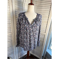 Angels Black Floral V-Neck Long Sleeve Blouse with Pink & White Accents
