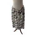 Cricket Lane Floral A-Line Midi Skirt Womens 18 Black White Elastic Waist