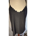 Women’s Black Lace Cami Pajama Top Spaghetti Strap Lightweight Polyester XXL