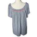 NWT Maurices Women’s XL Blue White Striped Embroidered Peasant Blouse