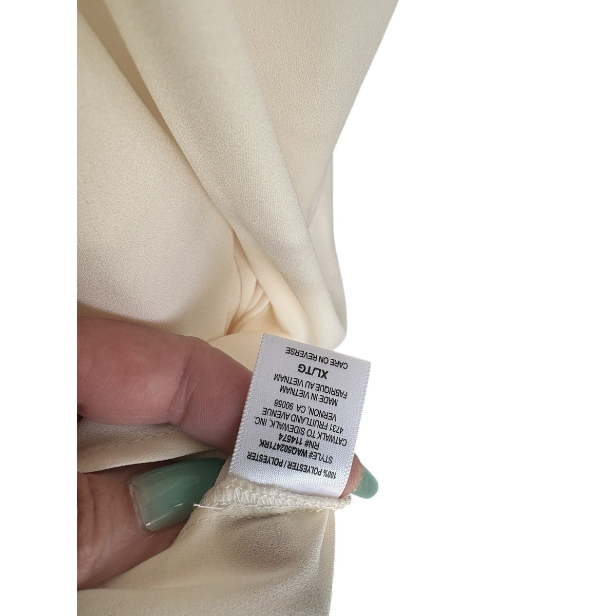 Fifth & Ninth Cold Shoulder Ruffle Tunic Blouse Ivory Polyester XL