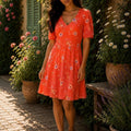 Studiob orange floral mini dress