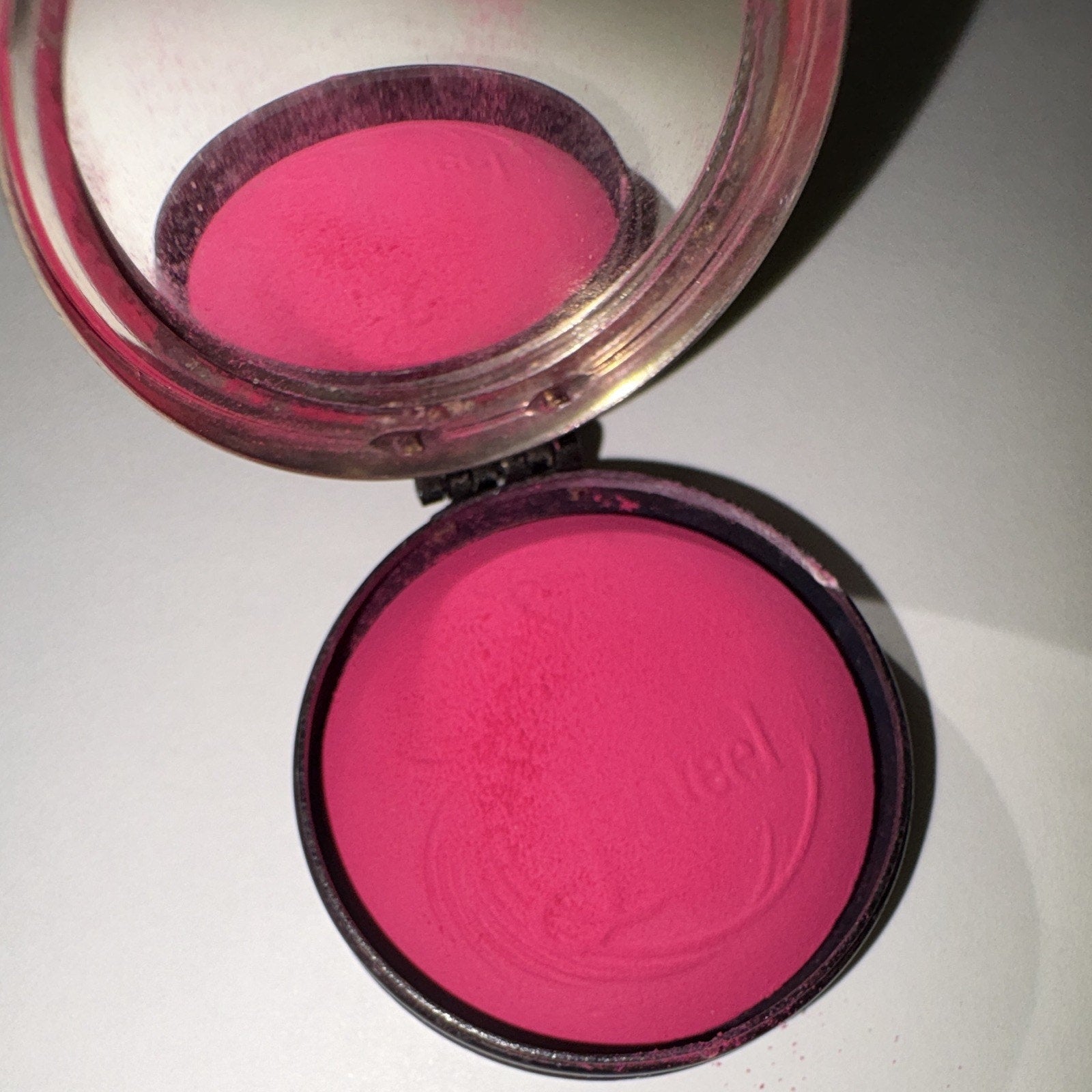 Vintage Jonteel Rouge Pressed Powder Blush Single - Vivid Pink Shade with Refill