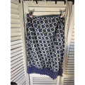Funky People Navy, White & Yellow Geometric Midi Skirt