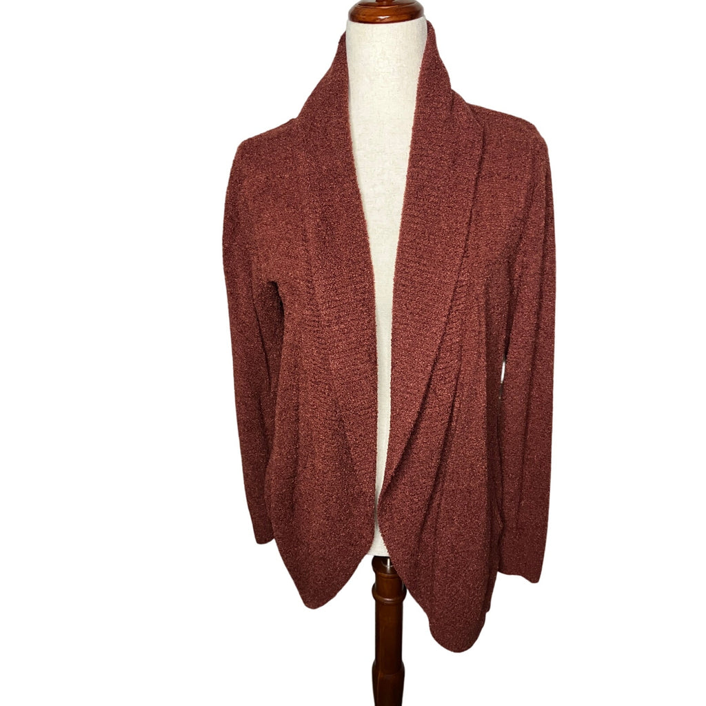 Max & Mia Women’s Medium Rust Burnt Orange Draped Open Front Cardigan Cozy