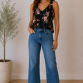 Old navy black floral shirt