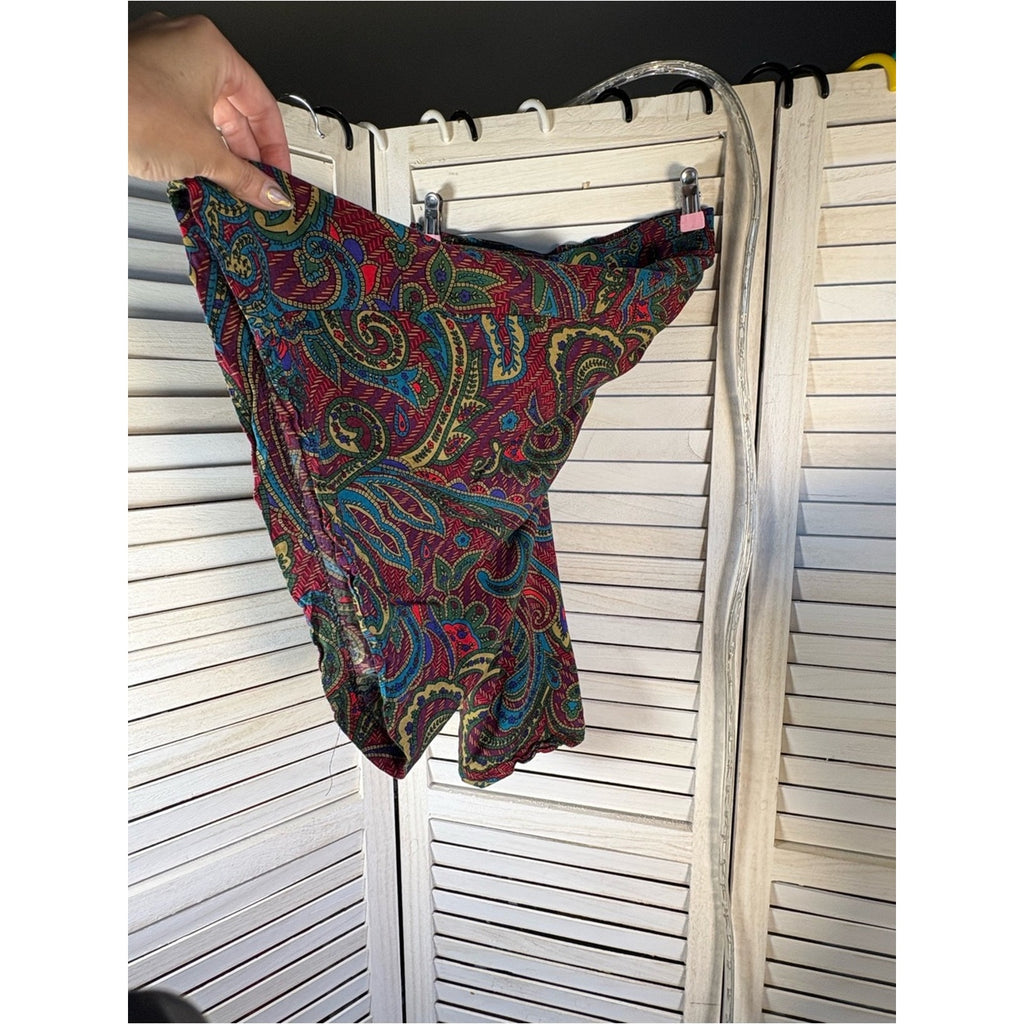 Vintage Paisley Culottes in Burgundy, Teal & Mustard