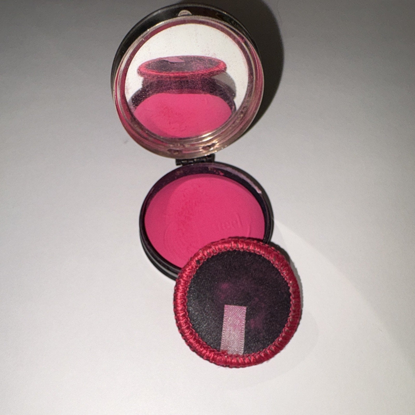 Vintage Jonteel Rouge Pressed Powder Blush Single - Vivid Pink Shade with Refill