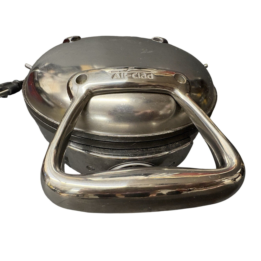 All-Clad Round Belgian Waffle Maker 1000W Nonstick Adj Temp Indicator Light,Tested-Working.
