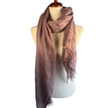 Dusty Mauve Lightweight Crinkle Scarf Wrap Shawl Fringe Boho Oversized
