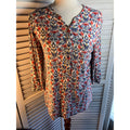 Floral Cotton Top 3/4 length sleeve Size 10/M