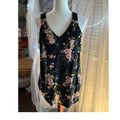 Old Navy Sleeveless Floral V-Neck Tank Top Black Pink Yellow Green M Tall