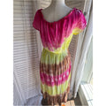 Women's Pink & Yellow Tie-Dye Smocked Waist Mini Dress