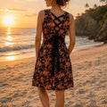 Bcx Womens Floral Dress- Criss Cross Bow Detail