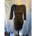 Topshop Black Lace Bodycon Dress with Three-Quarter Sleeves