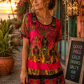Calesssa black pink dress