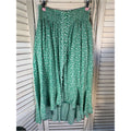 Women's Green Floral High-Low Button Front Skirt