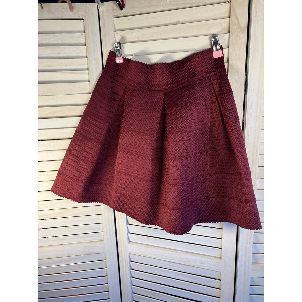Womens Eyeshadow Maroon Banded Skirt Size L