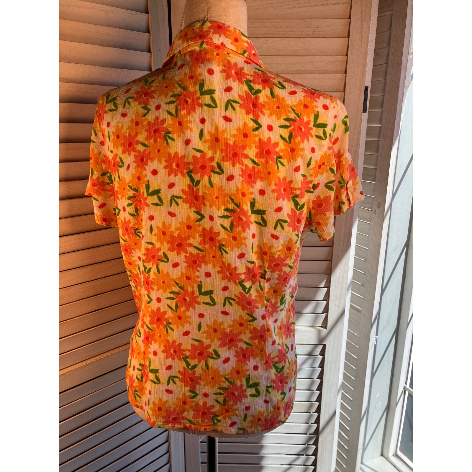 Christopher & Banks Floral Button up Blouse Size L