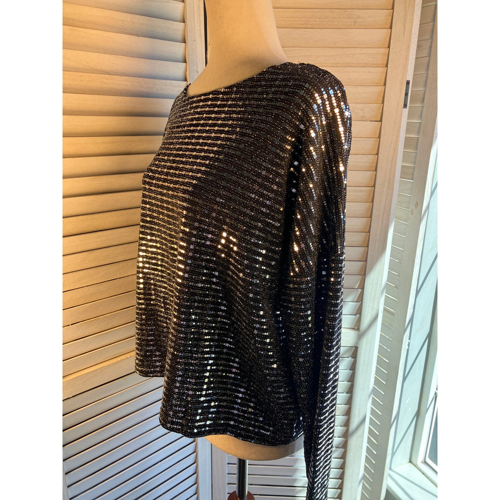 ISLE Metallic mirrored Dress Shirt 3/4 length sleeve