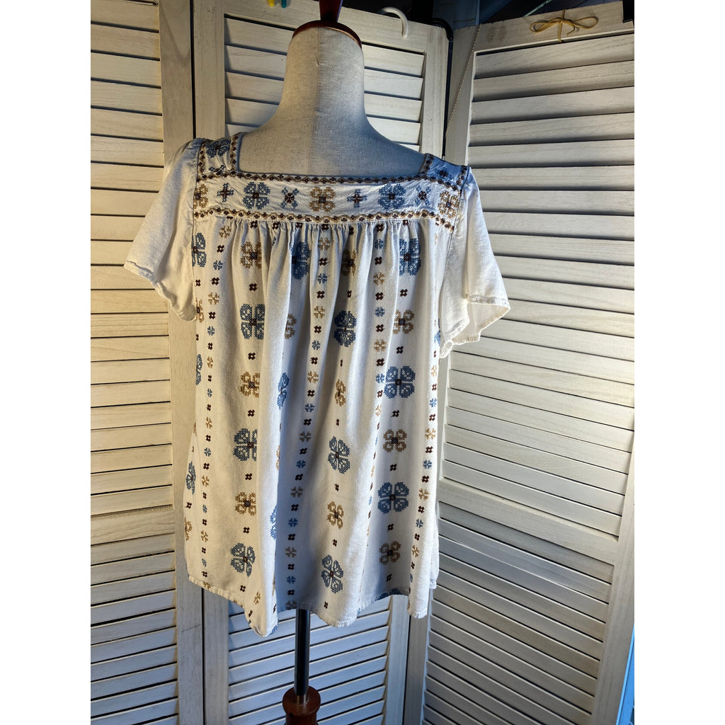 Torrid Womens Crossstitch Boho Blouse Size 1